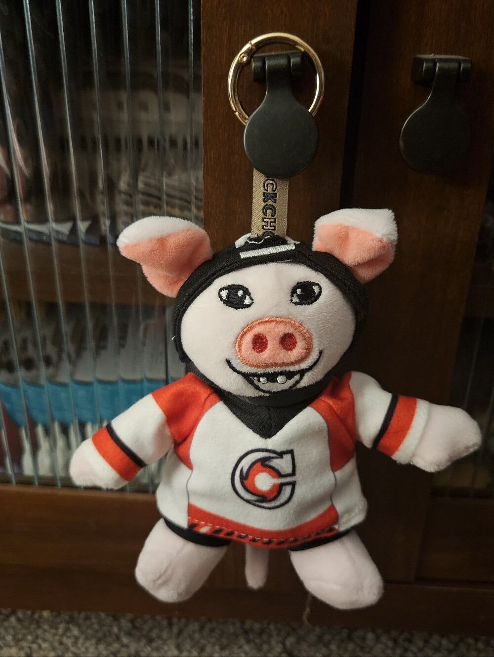 Puckchop Pig Hockey Cincinnati Cyclones Keychain